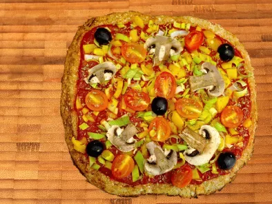 Receta Pizza de coliflor vegana, fitken