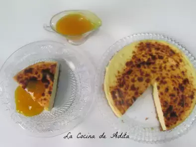Receta Tarta de queso al horno con mermelada de mango