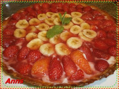 Receta Tarta de fresas y plátanos