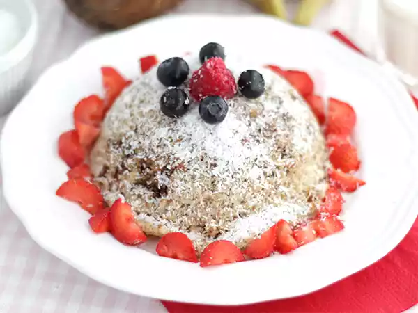 Receta Bowl cake de plátano y coco