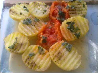 Receta Patatas al microondas con tomate
