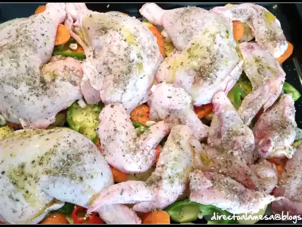 Receta Muslos y contramuslos asados con guarnición