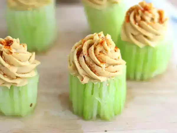 Receta Cupcakes de pepino y hummus