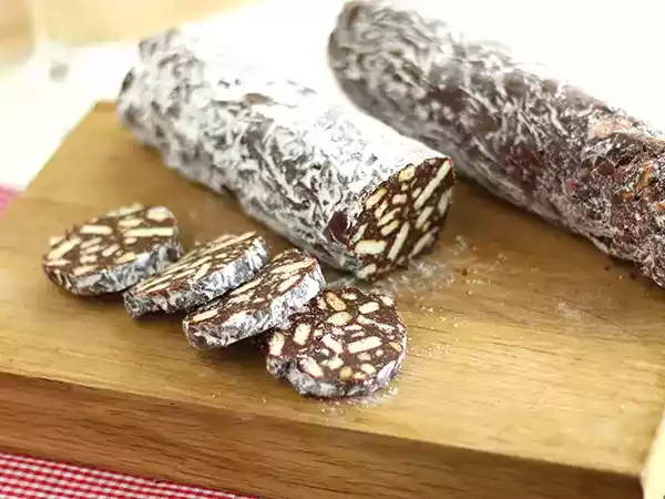 Receta Salchichón de chocolate, charcutería dulce