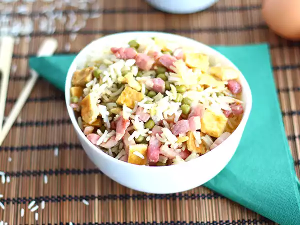 Receta Arroz cantonés express, receta fácil