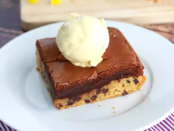 Receta Brookie, el pastel mitad brownie mitad cookie
