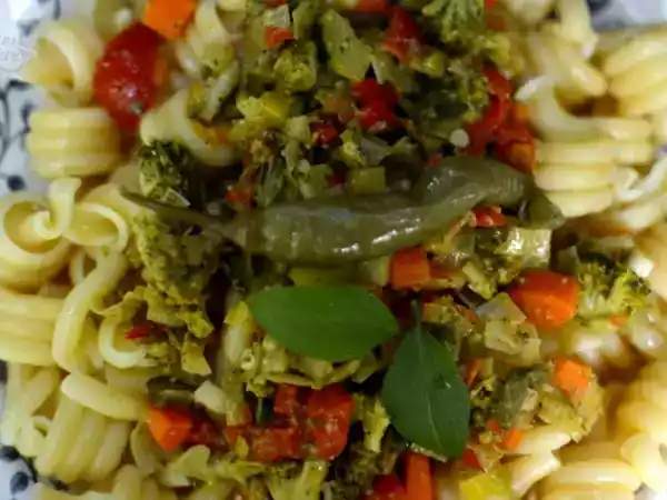 Receta Espirales de pasta con vegetales