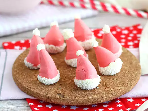 Receta Merengues gorritos papa noel