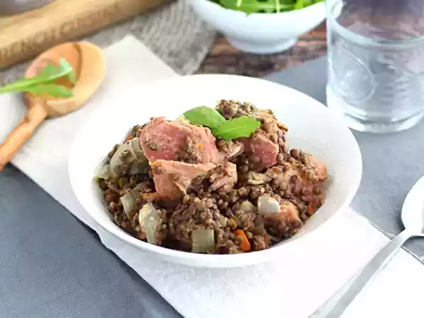 Receta Lentejas francesas con carne de cerdo
