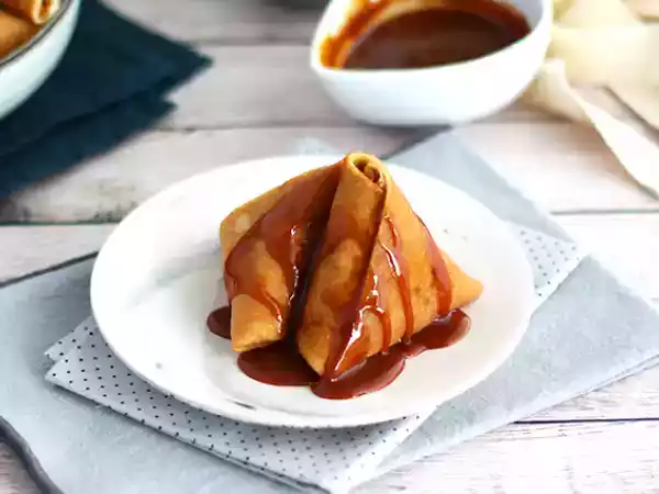 Receta Samosas de crepes con manzanas caramelizadas
