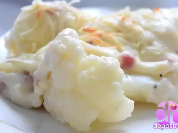Receta Coliflores con bechamel de jamón