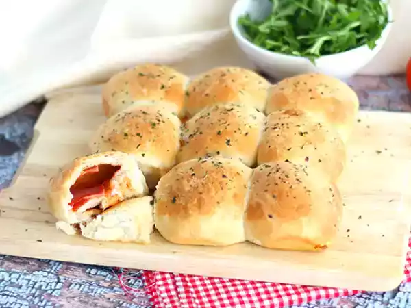 Receta Bollitos pizza de jamón y queso (buns pizza )