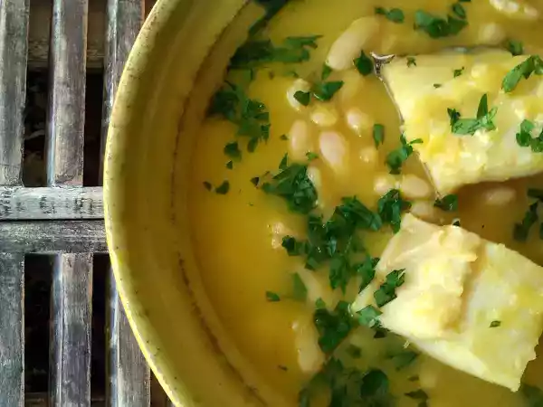 Receta Judías blancas con bacalao