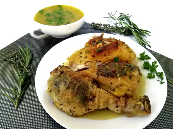 Receta Pollo asado a las hierbas