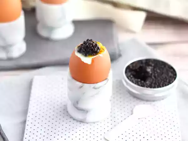 Receta Huevo pasado por agua con caviar