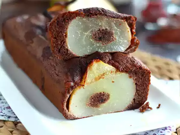 Receta Bizcocho de chocolate y peras