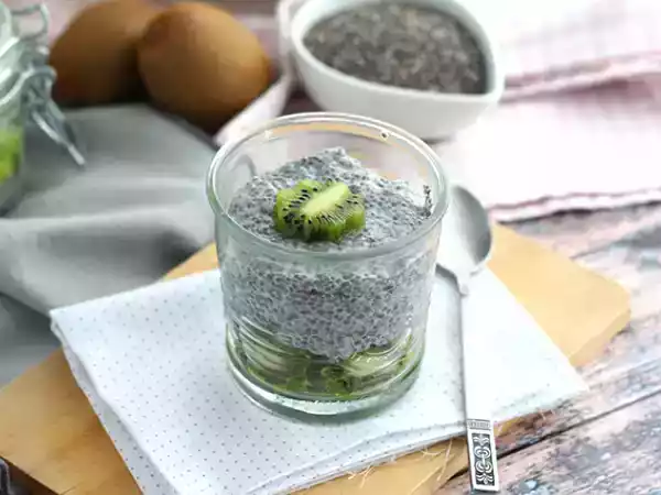Receta Pudin de chia y kiwi