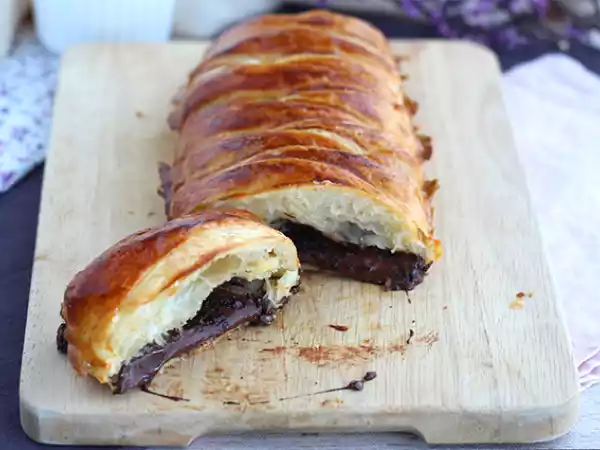 Receta Chocolate en hojaldre trenzado