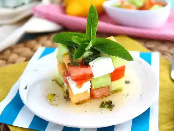 Receta Ensalada cubo de rubik con vinagreta