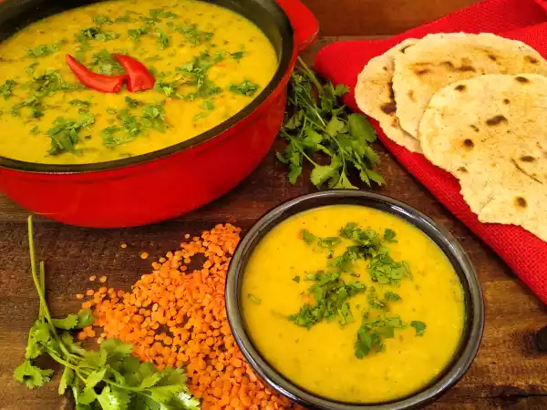 Receta Masoor dal - receta india de lentejas naranjas