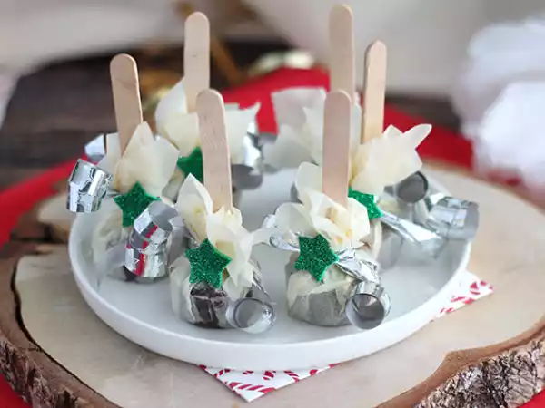 Receta Piruletas de chocolate: chocolate negro + caramelos de toffe