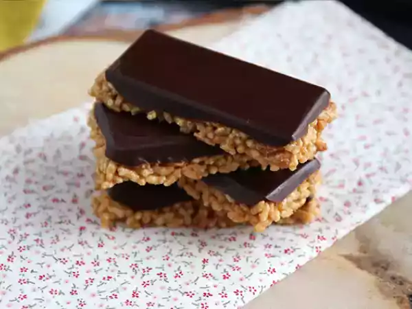 Receta Barra de cereales de arroz inflado con cacahuete