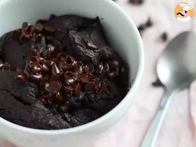 Receta Mug cake chocolate y mantequilla de cacahuete al microondas en 1 min