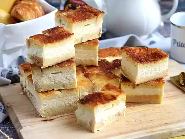 Receta Barritas de cheesecake y tostadas francesas (french toast cheesecake bars)