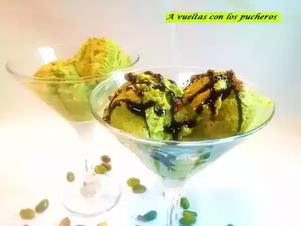 Receta Helado light de pistacho con/sin monsieur cuisine