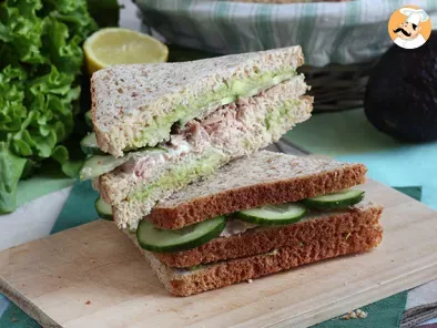 Receta Club sandwich de atún y aguacate