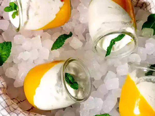 Receta Vasitos de mango y mousse de coco