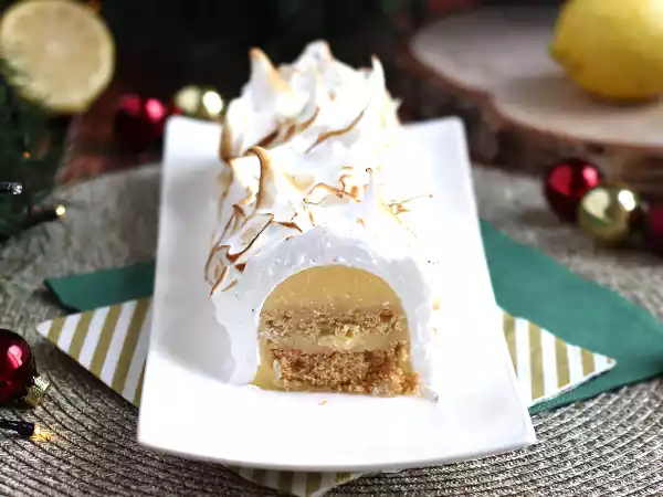 Receta Tronco de crema de limón y merengue
