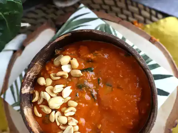 Receta Sopa africana de cacahuetes, tomate y acelgas - african peanut soup