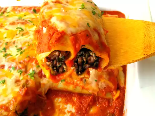 Receta Canelones de carne picada y espinacas