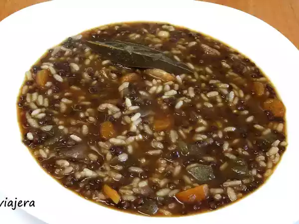 Receta Lentejas caviar con arroz