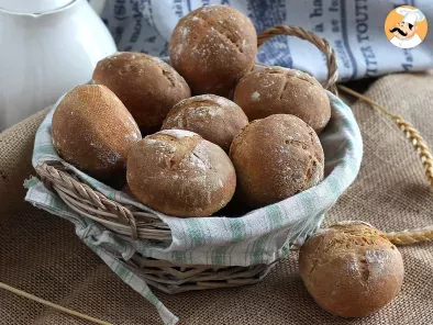 Receta Bollos de pan sin amasado - ¡resultado crujiente y tierno!
