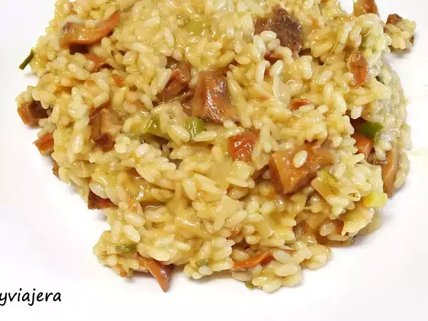 Receta Risotto de rebollones y ajos tiernos
