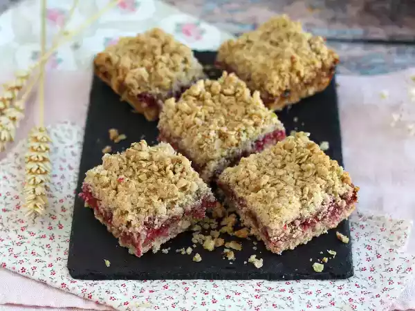 Receta Pastel de crumble de frambuesas