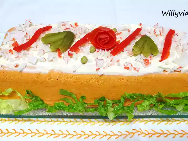 Receta Pastel de pimientos, bonito y surimi