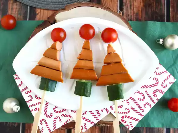Receta Brochetas de salchichas, especial navidad