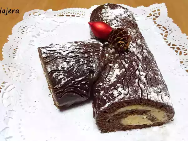 Receta Tronco de navidad de avellana