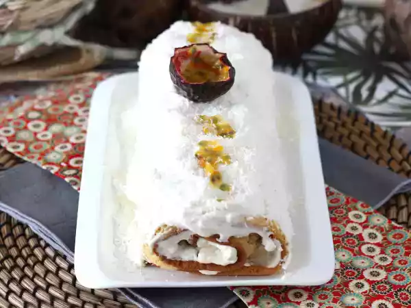 Receta Brazo de gitano de coco y maracuyá
