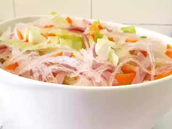 Receta Ensalada china con salsa blanca agridulce