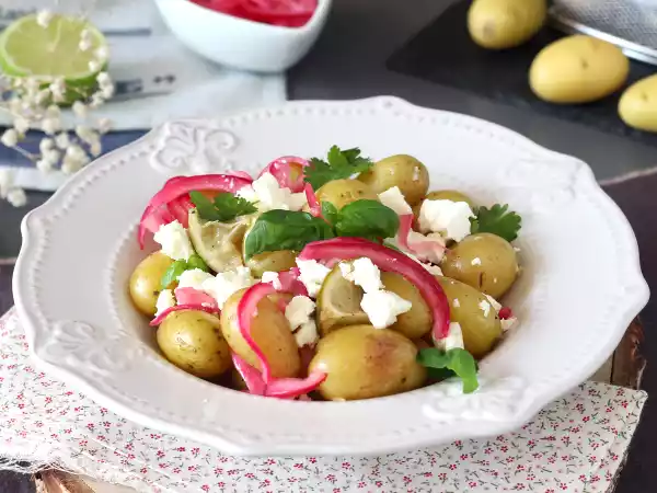 Receta Patatas al papillote con limón y feta