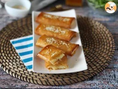 Receta Feta saganaki, la receta griega crujiente con queso feta y miel