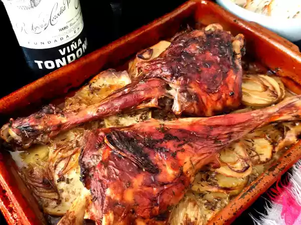 Receta Pierna de cordero lechal al horno