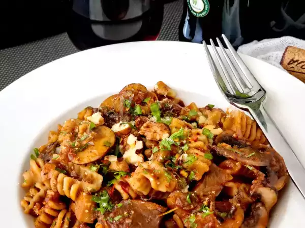 Receta Pasta con ajo y setas {con mucho sabor umami}
