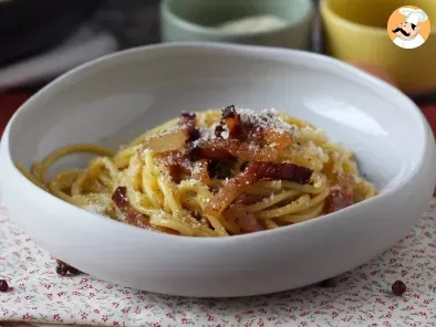 Receta Espaguetis a la carbonara, la receta tradicional italiana