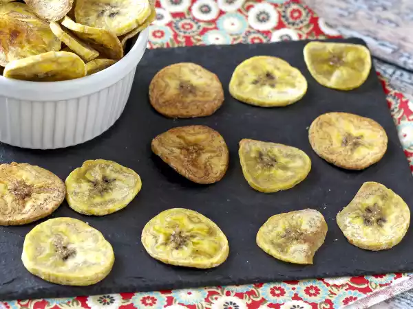 Receta Chips de plátano macho al horno