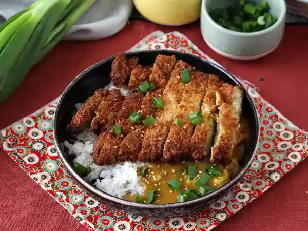 Receta Berenjena empanada con pan rallado panko y curry japonés al estilo katsu